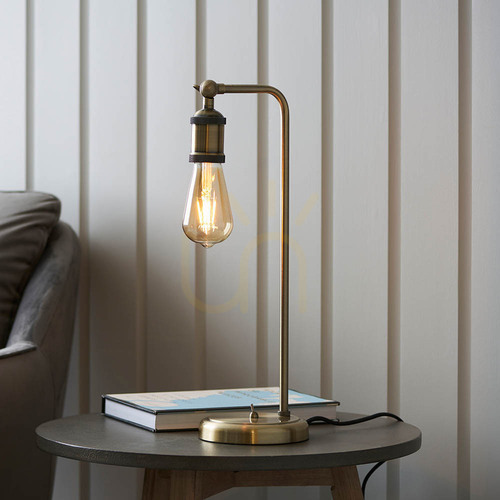 Kontrola Stolní lampa Endon Hal ve staromosazném provedení, E27, 45,3 cm
