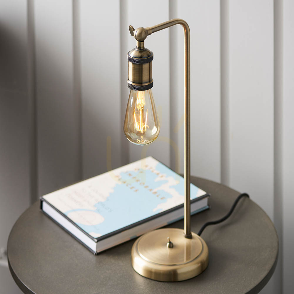 Kontrola Stolní lampa Endon Hal mosazná E27 ocel 45,3 cm Stolní lampa Endon Hal mosazná E27 ocel 45,3 cm
