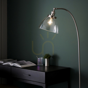 Stojací lampa Endon Hansen stříbrná ocel a sklo small 6