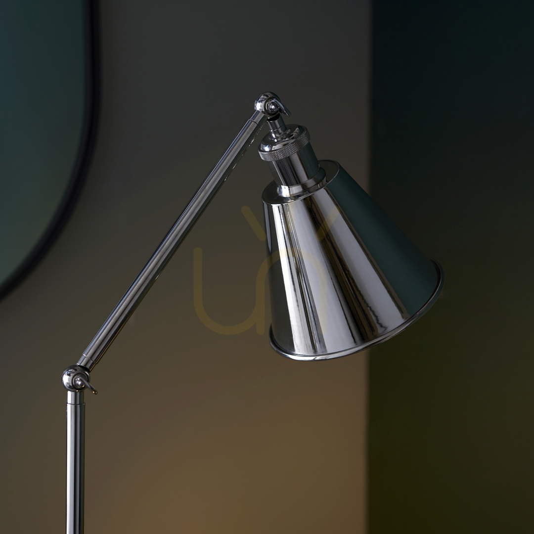 Pohled Stojací lampa Endon Hal stříbrná ocel E27 Stojací lampa Endon Hal stříbrná ocel E27