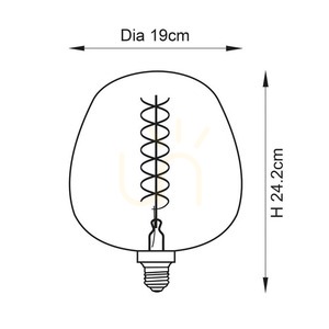 LED žárovka Endon Helix 98083 E27 4 W, kouřové sklo, 1800 K, Ø19 cm small 2