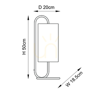 Stolní lampa Endon Klip šedá E27 50 cm textilie ocel small 1
