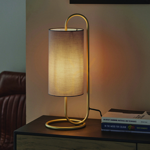 Stolní lampa Endon Klip šedá E27 50 cm textilie ocel small 2