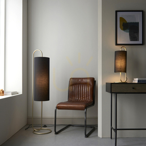 Stolní lampa Endon Klip ve staromosazném provedení s černým textilním stínidlem E27, 50 cm small 4