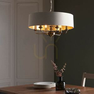 Závěsné svítidlo Endon Highclere 98933 6xE14 antická mosaz stínidla vintage white Ø55 cm 35-174 cm small 5