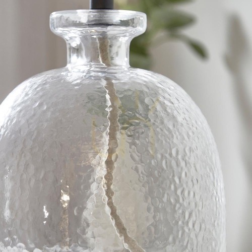 Kontrola Základna stolní lampy Endon Lyra černá, strukturované sklo E14 29,3 cm 100910