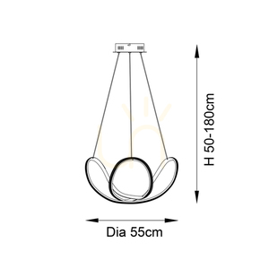 Závěsné LED svítidlo Endon Francisca černé Ø55 cm 42 W small 2