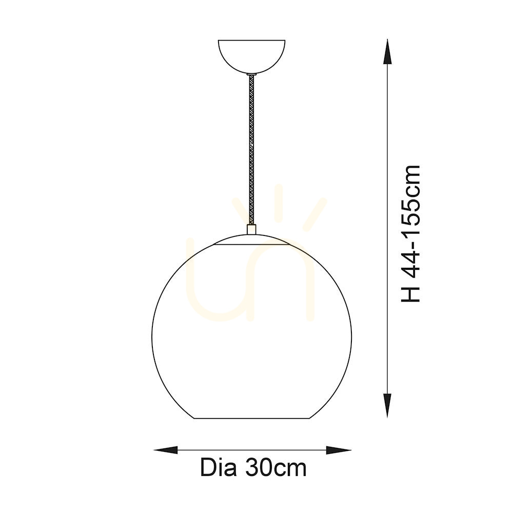 Náhled Závěsné svítidlo Endon Boli černé E27 1x10W sklo ocel 30 cm Závěsné svítidlo Endon Boli černé E27 1x10W sklo ocel 30 cm