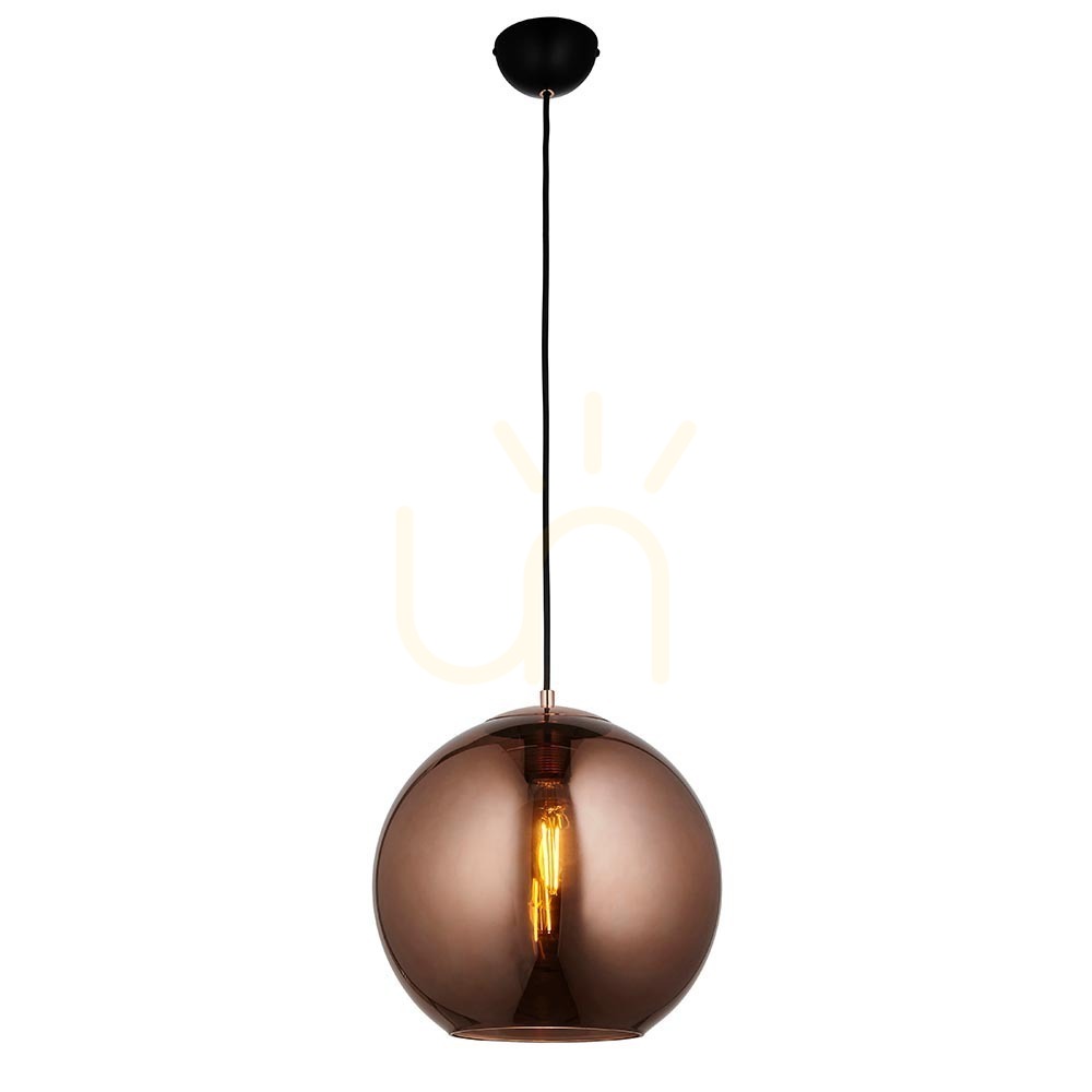 Zobrazit Závěsné svítidlo Endon Boli černé E27 1x10W sklo ocel 30 cm Závěsné svítidlo Endon Boli černé E27 1x10W sklo ocel 30 cm