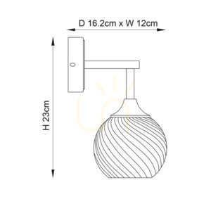Nástěnné svítidlo Endon Allegra Brass mosazné E14 sklo 1x7 W stmívatelné small 2