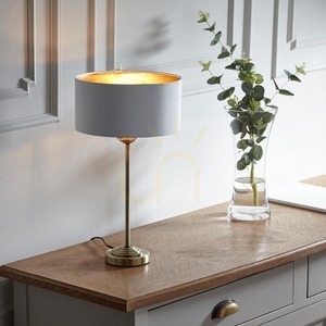 Stolní lampa Endon Highclere, starožitná mosaz, vintage bílá, E14, 44,7 cm small 3
