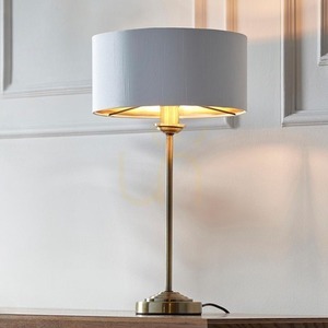 Stolní lampa Endon Highclere, starožitná mosaz, vintage bílá, E14, 44,7 cm small 5