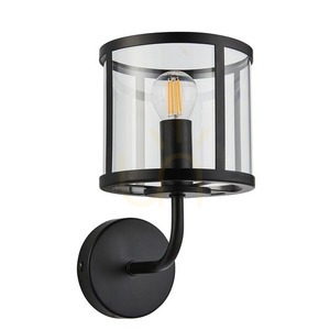 Nástěnné svítidlo Endon Hopton černé ocel/sklo E14 1x7 W stmívatelné small 1