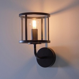 Nástěnné svítidlo Endon Hopton černé ocel/sklo E14 1x7 W stmívatelné small 3