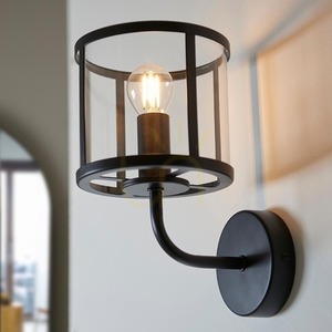 Nástěnné svítidlo Endon Hopton černé ocel/sklo E14 1x7 W stmívatelné small 6