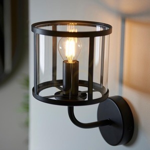 Nástěnné svítidlo Endon Hopton černé ocel/sklo E14 1x7 W stmívatelné small 7