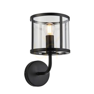 Nástěnné svítidlo Endon Hopton černé ocel/sklo E14 1x7 W stmívatelné small 0
