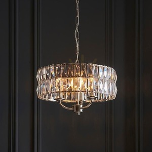 Závěsné svítidlo Endon Clifton 104466, leštěný nikl, broušené sklo, 3×E14 max 6 W, Ø38,5 cm small 3