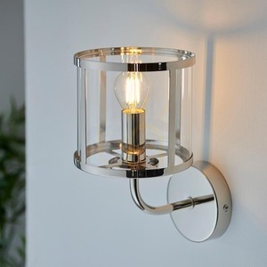 Nástěnné svítidlo Endon Hopton 106003, lesklý nikl, čiré sklo, 1×E14 small 5