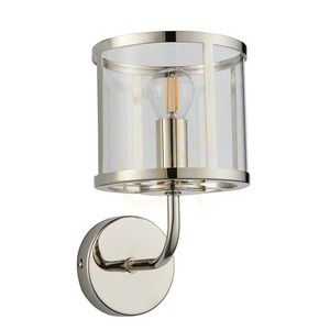 Nástěnné svítidlo Endon Hopton 106003, lesklý nikl, čiré sklo, 1×E14 small 7