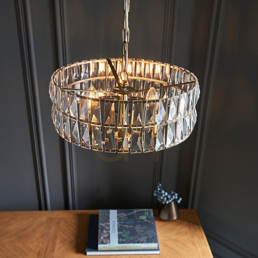 Kontrola Závěsné svítidlo Endon Clifton Brass 3x E14 mosazné sklo Závěsné svítidlo Endon Clifton Brass 3x E14 mosazné sklo