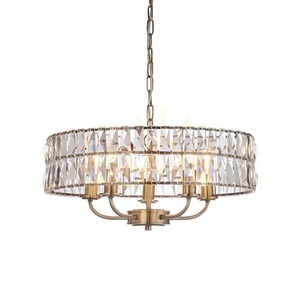 Závěsné svítidlo Endon CLIFTON 106244, 5 x E14 max. 6 W, broušené sklo, starožitná mosaz, ø50,5 cm small 0