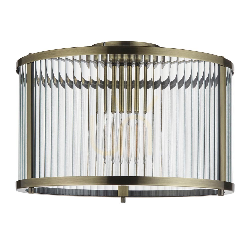 Pohled Plafon Endon Ridgeton mosazný E27 31 cm sklo ocel dimmable Plafon Endon Ridgeton mosazný E27 31 cm sklo ocel dimmable
