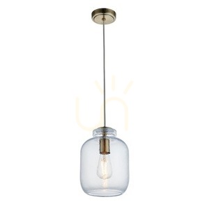 Závěsné svítidlo Endon Lyra antická mosaz čiré strukturované sklo E27 20 cm small 1