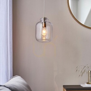 Závěsné svítidlo Endon Lyra antická mosaz čiré strukturované sklo E27 20 cm small 4