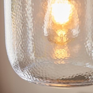 Závěsné svítidlo Endon Lyra antická mosaz čiré strukturované sklo E27 20 cm small 8