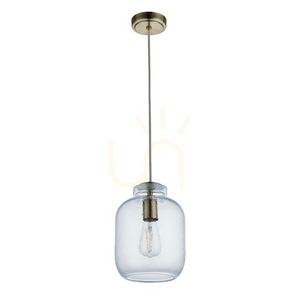 Závěsné svítidlo Endon Lyra antická mosaz čiré strukturované sklo E27 20 cm small 9