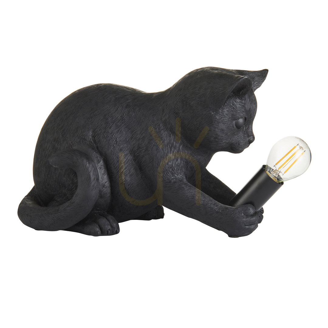 Kontrola Stolní lampa Endon Kitten černá pryskyřice a ocel, E14 Stolní lampa Endon Kitten černá pryskyřice a ocel, E14