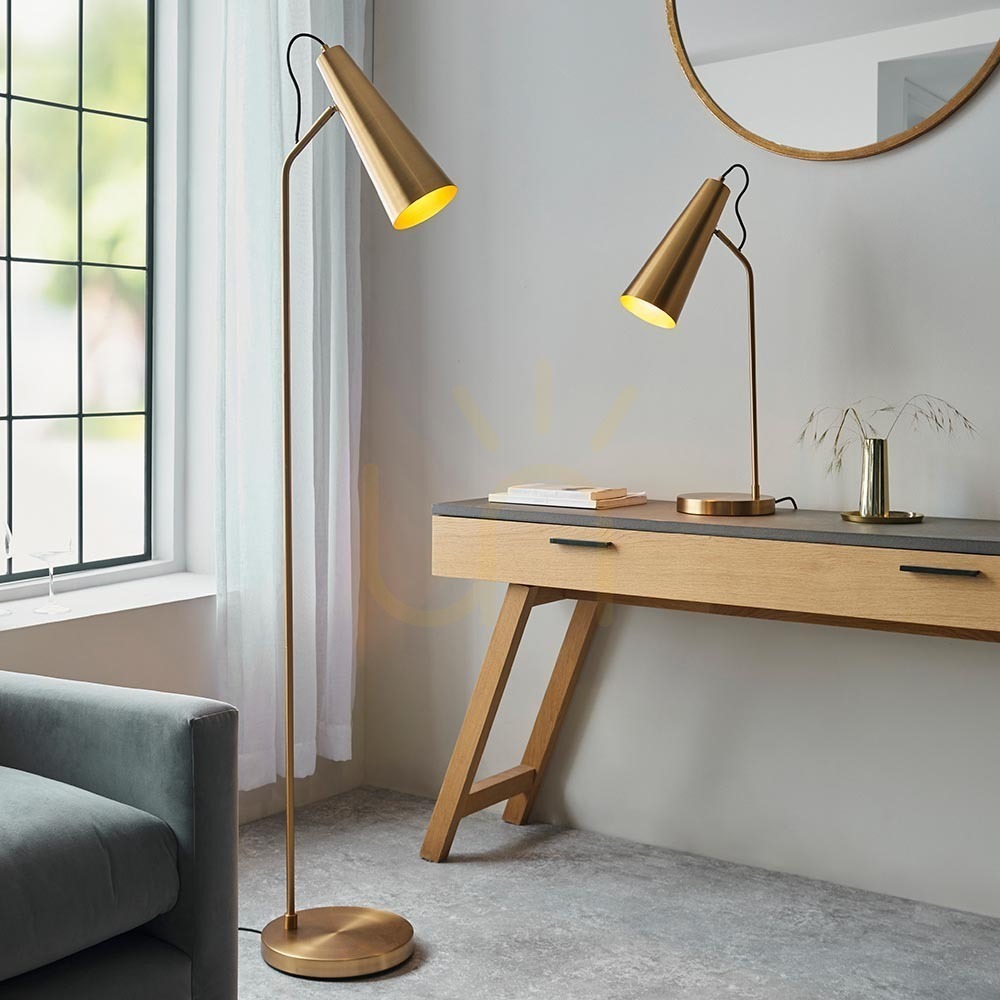 Zobrazit Stolní lampa Endon Karna mosazná E27 67,5 cm Stolní lampa Endon Karna mosazná E27 67,5 cm