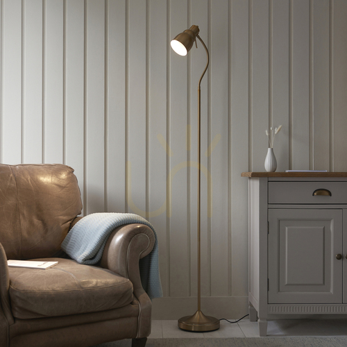 Kontrola Stojací lampa Endon Classic Flexi mosazná, GU10, ocel