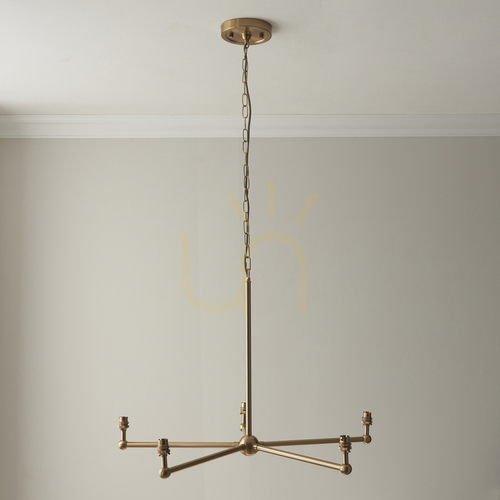 Kontrola Závěsná lampa Endon Santiago mosazná 5×B22 stmívatelná
