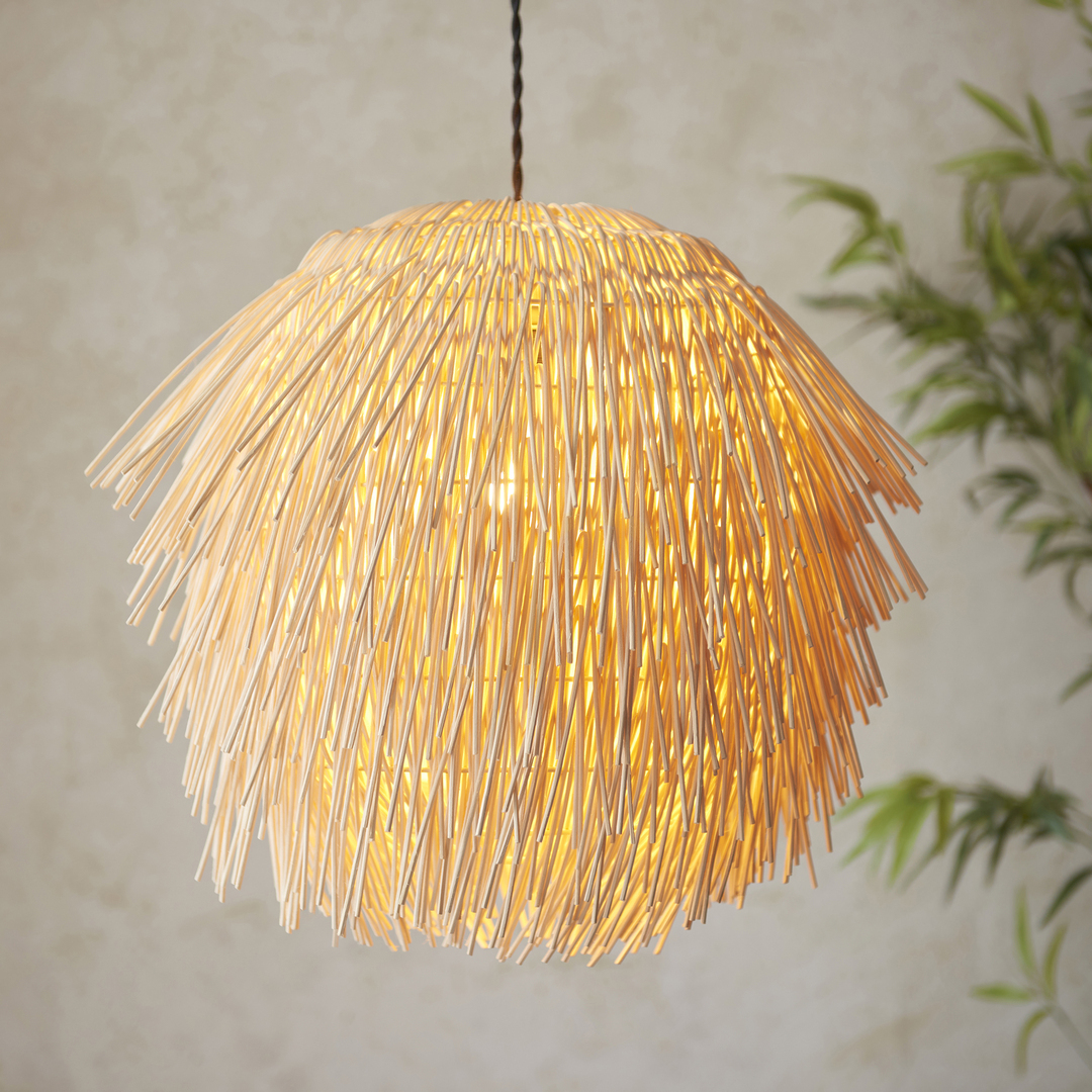 Zobrazit Závěsná lampa Endon Pushpa bronzová ratanová E27 47 cm Závěsná lampa Endon Pushpa bronzová ratanová E27 47 cm