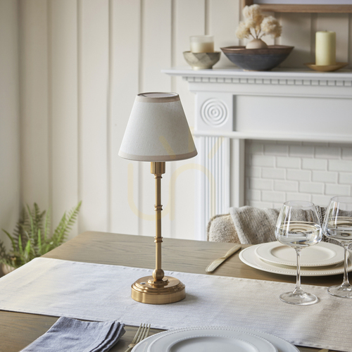 Kontrola Stolní lampa Endon Burley mosazná nabíjecí LED 35,3 cm