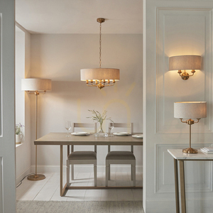 Stolní lampa Endon Highclere Brass, 3 světla, mosazná, E14 small 7