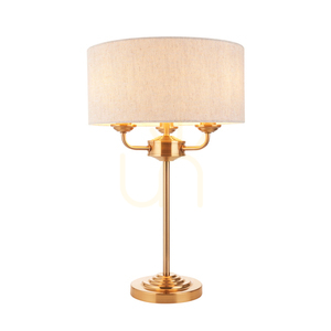 Stolní lampa Endon Highclere Brass, 3 světla, mosazná, E14 small 0