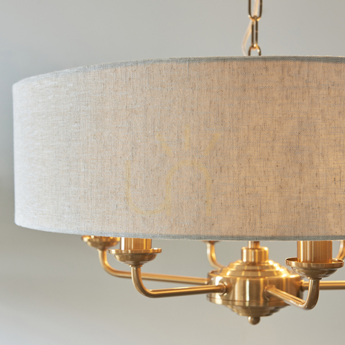 Kontrola Závěsná lampa Endon Highclere Brass 6x E14, mosazná, 55 cm
