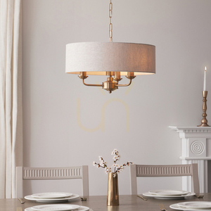Závěsné světlo Endon Highclere Brass 3x E14 mosazné stínidlo small 1