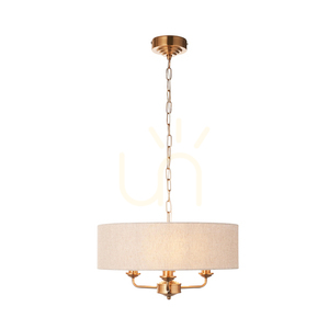 Závěsné světlo Endon Highclere Brass 3x E14 mosazné stínidlo small 5