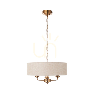 Závěsné světlo Endon Highclere Brass 3x E14 mosazné stínidlo small 6