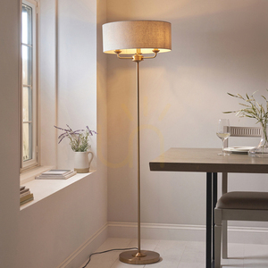 Stojací lampa Endon Highclere 110724, vintage mosaz, 3 × E14, 160 cm small 1
