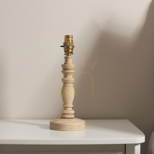 Základna stolní lampy Endon Bibury z jasanového dřeva a mosazi B22 27,2 cm small 2