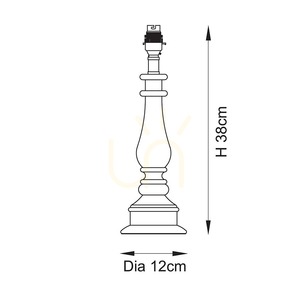 Základna stolní lampy Endon Myrtle 112164 zelená Cotswold B22 38 cm small 5
