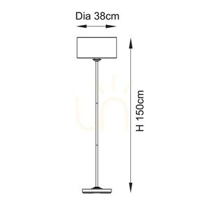 Stojací lampa Endon Highclere 112232, kartáčovaný chrom a přírodní len, E27, 150 cm small 8
