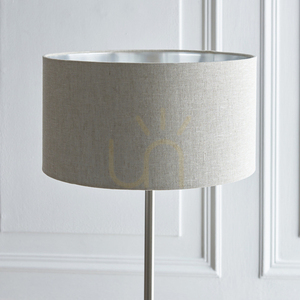 Stojací lampa Endon Highclere 112232, kartáčovaný chrom a přírodní len, E27, 150 cm small 4