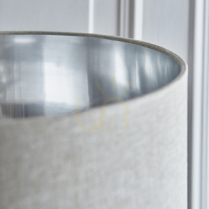 Stojací lampa Endon Highclere 112232, kartáčovaný chrom a přírodní len, E27, 150 cm small 5
