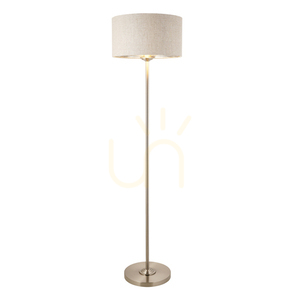 Stojací lampa Endon Highclere 112232, kartáčovaný chrom a přírodní len, E27, 150 cm small 0